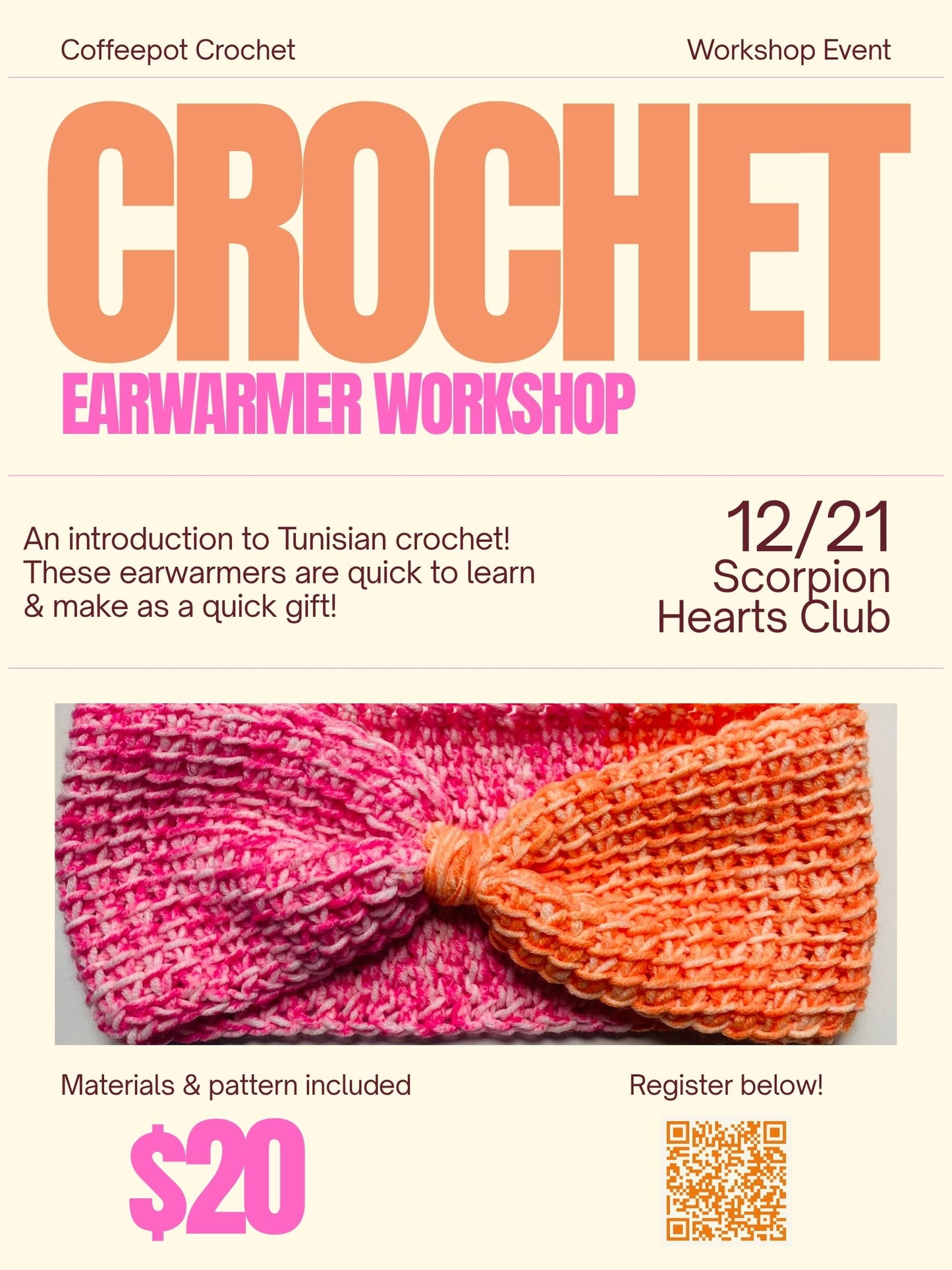 Tunisian Crochet Earwarmer Workshop